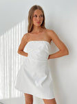 Princess Polly straight  Ostro Strapless Mini Dress White