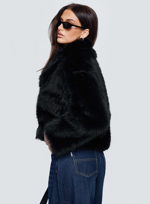 Wayland Faux Fur Jacket Black