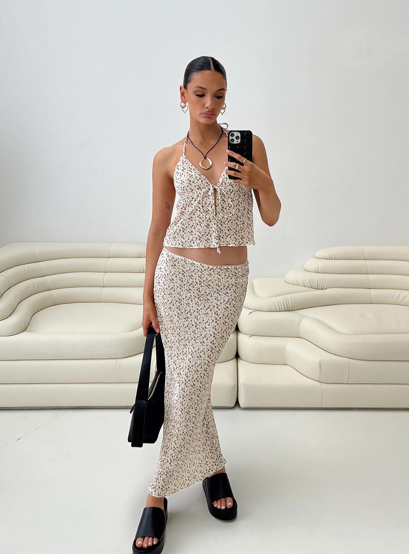 product Chickadee Maxi Skirt Cream Floral Princess Polly  Maxi 