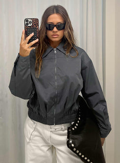 Call You Up Bomber Jacket Charcoal