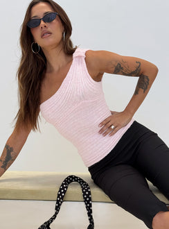 Cornella One Shoulder Top Pink