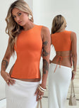 product Princess Polly Sleeveless Crew Neck  Uzo Top Orange