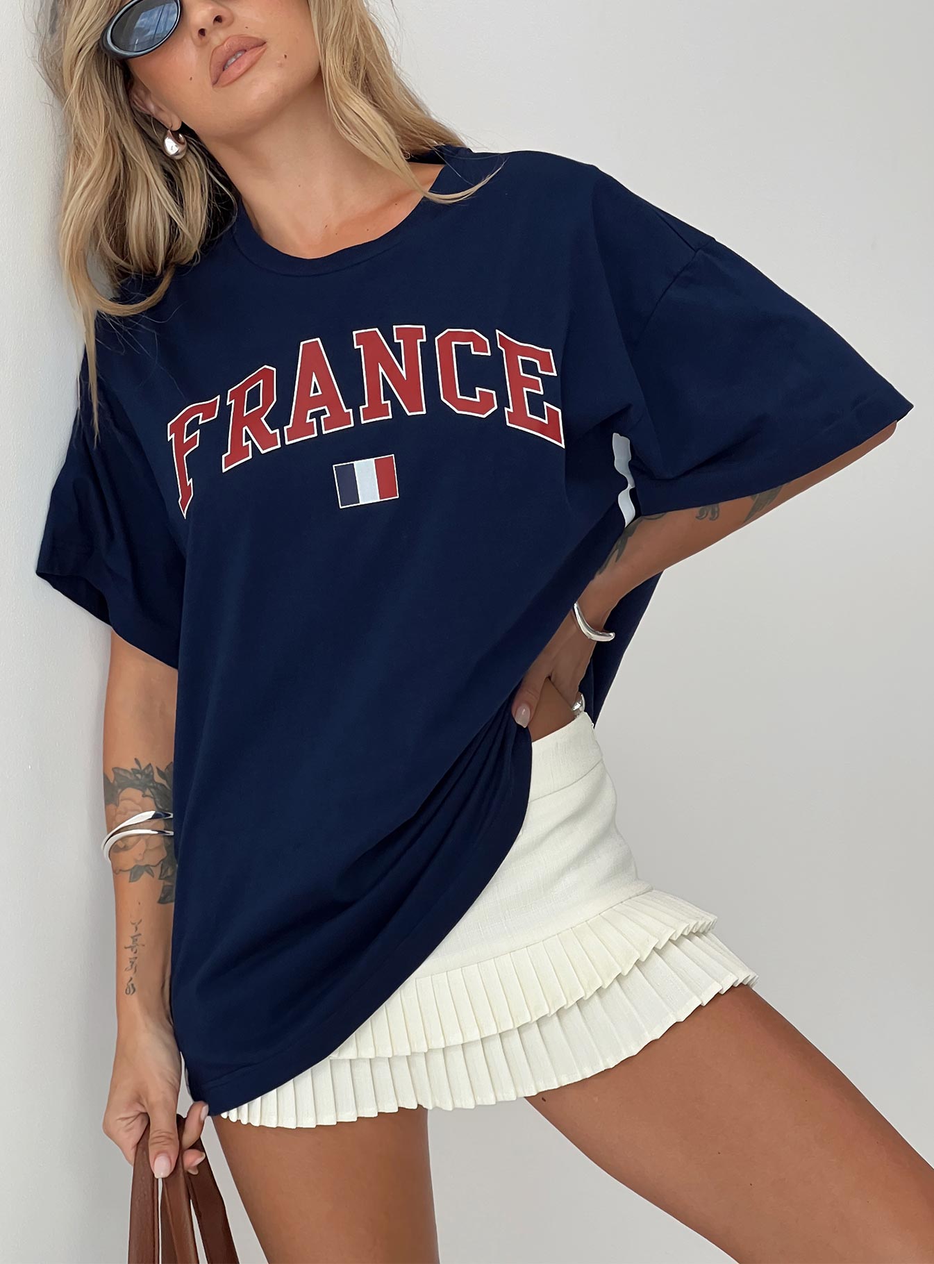 Goal france oversized tee blue