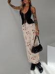 Maxi skirt Floral print, invisible zip fastening Non-stretch material, fully lined  Princess Polly Lower Impact 