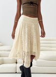 Enslee Midi Skirt Cream Princess Polly  Midi Skirts 
