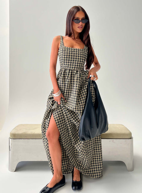 Cartmel Check Maxi Dress Black | Cream | Black | Cream | Womens | Princess Polly Cartmel Check Maxi Dress Black | Cream | Black | Cream | Womens | Princess Polly