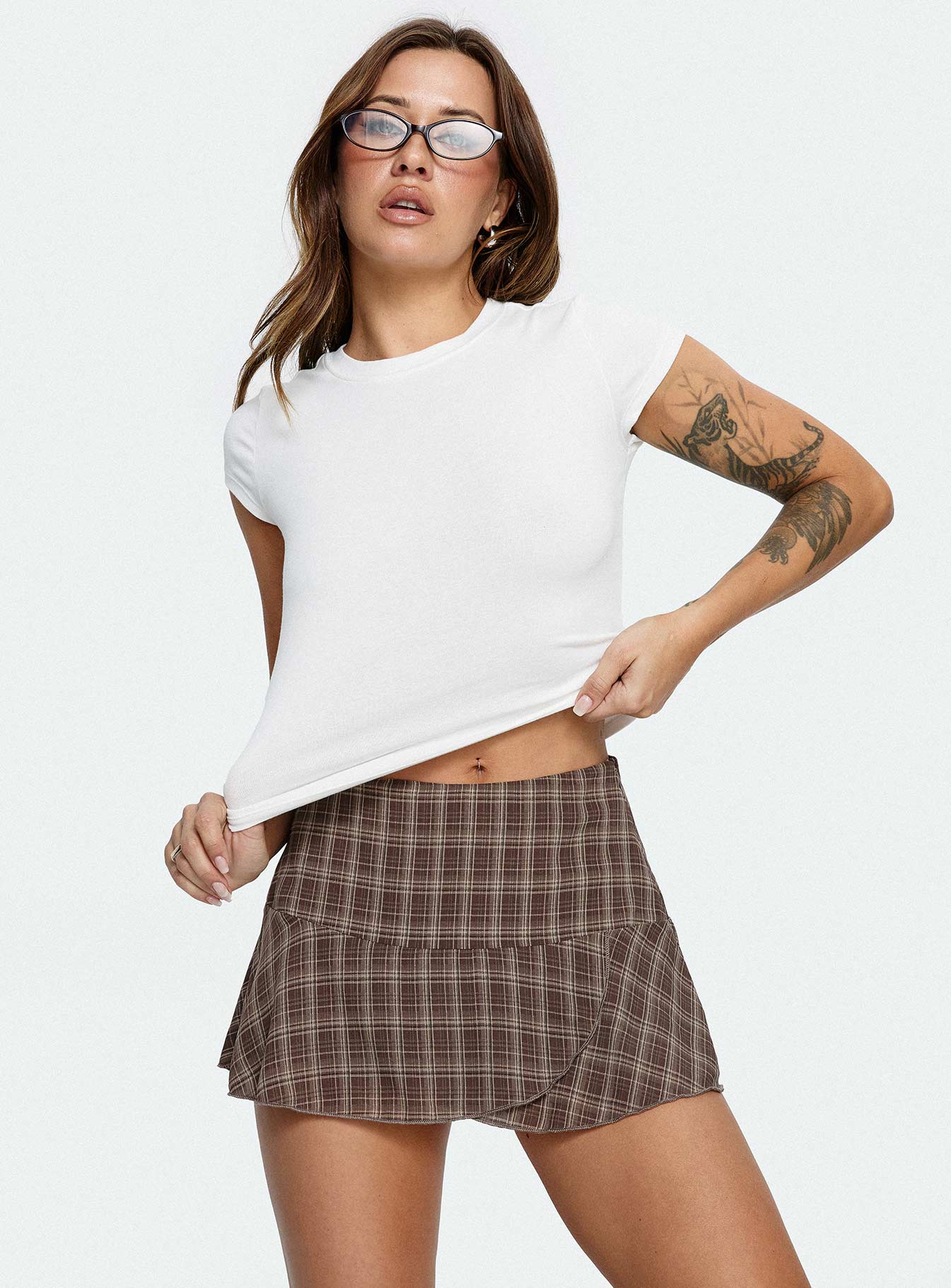 Sonsie Mini Skirt Multi Check | Princess Polly