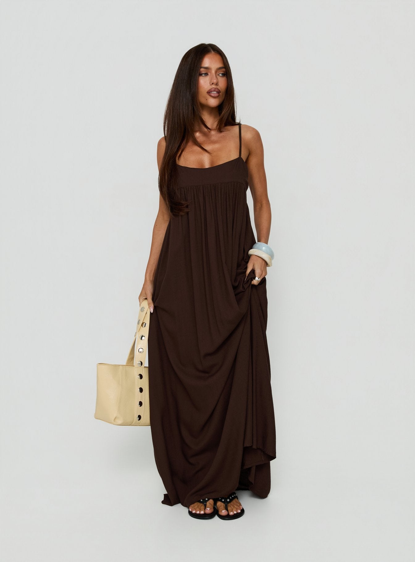 smock dress linen Dress: Puffy Sleeves, V-neck, Loose Silhouette chosen for its airy lightness and breathability Linen Pinafore Dress 'Mary Lou',