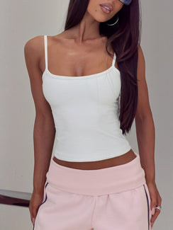 Daily Define Thin Strap Classic Tank Top White
