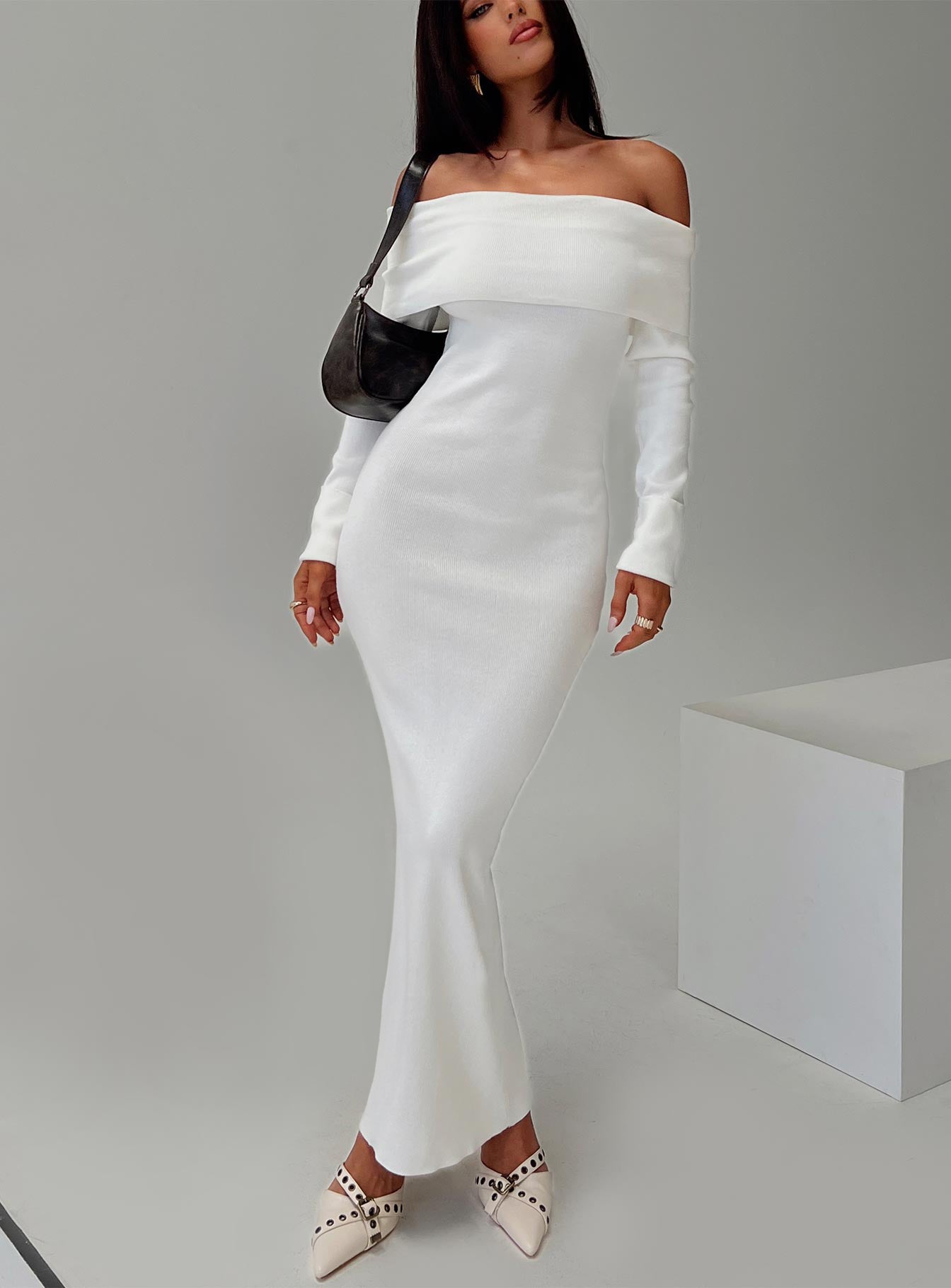 Celestara Off The Shoulder Maxi Dress White | Princess Polly Celestara Off The Shoulder Maxi Dress White | Princess Polly