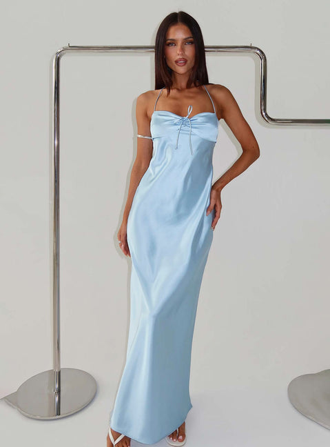 Fireproof Halter Maxi Dress | Baby Blue | Womens | Princess Polly Fireproof Halter Maxi Dress | Baby Blue | Womens | Princess Polly