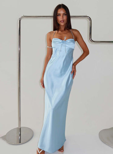 backless dress with sleeves Fine Knit Longsleeve Open Back Maxi Dress main image 1