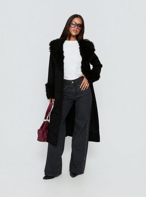 After Party Shearling Jacket Black
