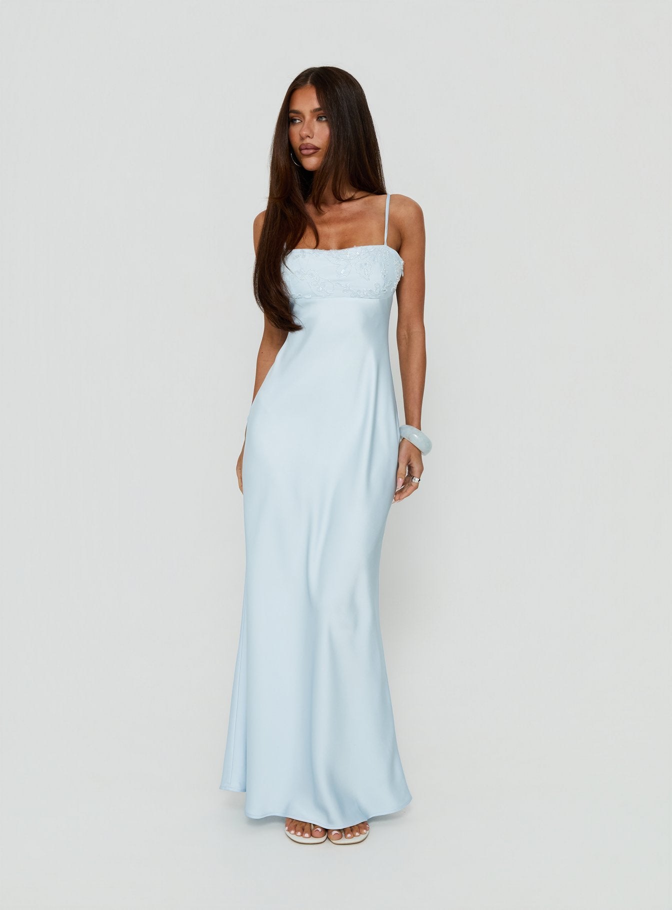 Engracia Sequin Maxi Dress / Ice Blue