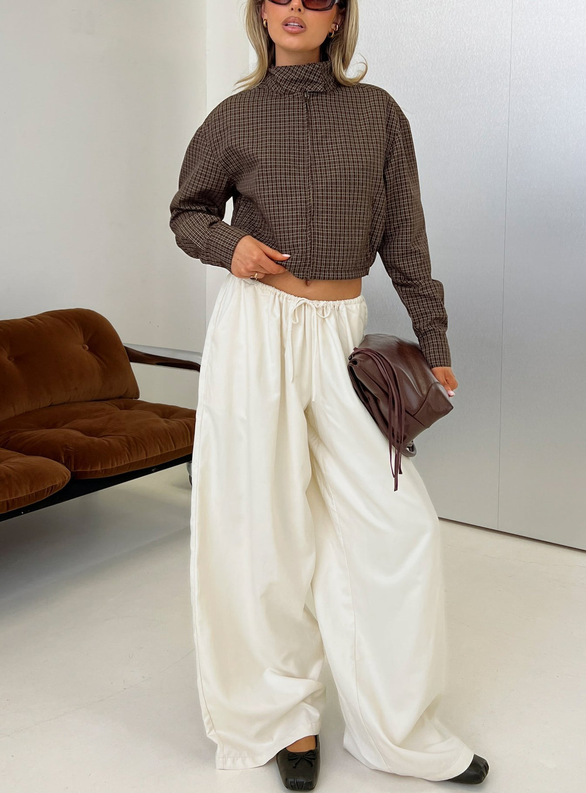 Bungala Oversized Relaxed Pants Ivory Petite