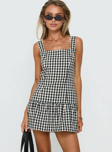 checkered dress princess polly Cartmel Check Maxi Dress | NAVY | Womens