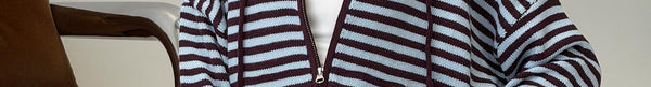 Brienna Zip Jacket Burgundy / Blue Stripe