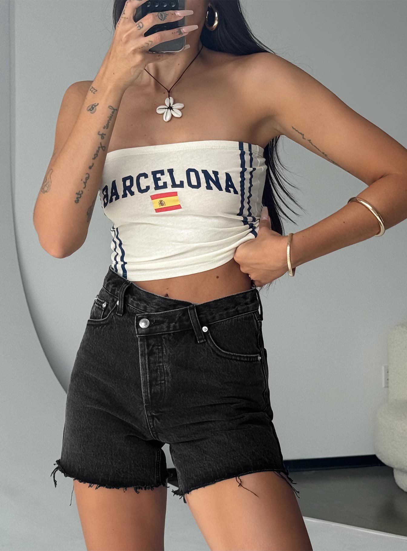 Xena Denim Shorts Black | Princess Polly