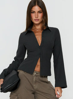 princess polly dress shirt Princess Polly Moonrising sheer fitted skirt wide sleeve shirt dress in blue