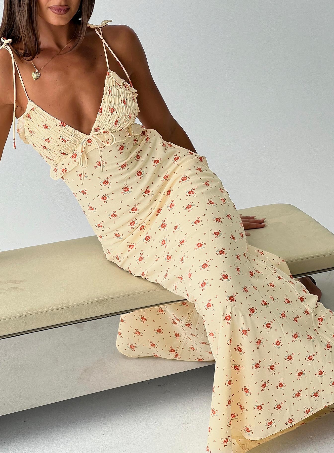 open lace back dress Della Mini Dress Butter | Yellow | Womens main image 0