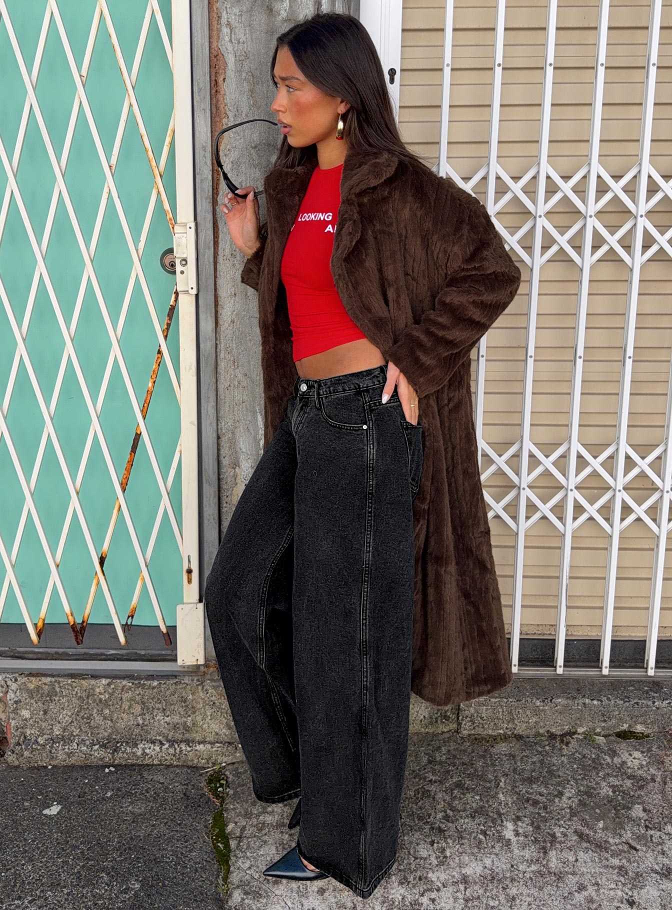Moss Faux Fur Coat Chocolate | Princess Polly