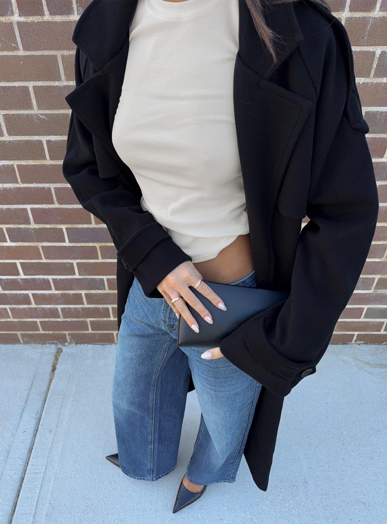 Karlita Longline Trench Coat Black | Princess Polly