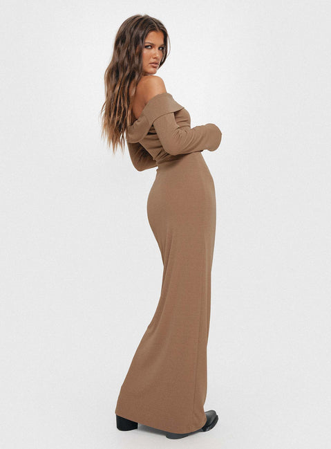 Maida Maxi Dress Light Brown | Princess Polly Maida Maxi Dress Light Brown | Princess Polly