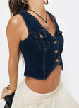 product Princess Polly Sleeveless V-Neck  Fyka Vest Top Denim