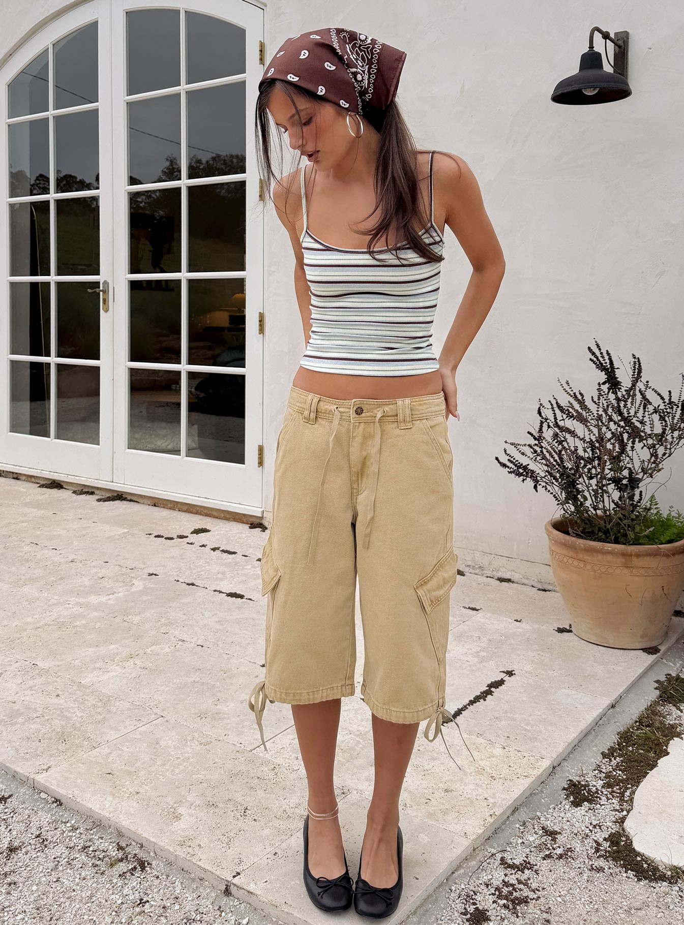 Apres Tie Waist Jorts Stone
