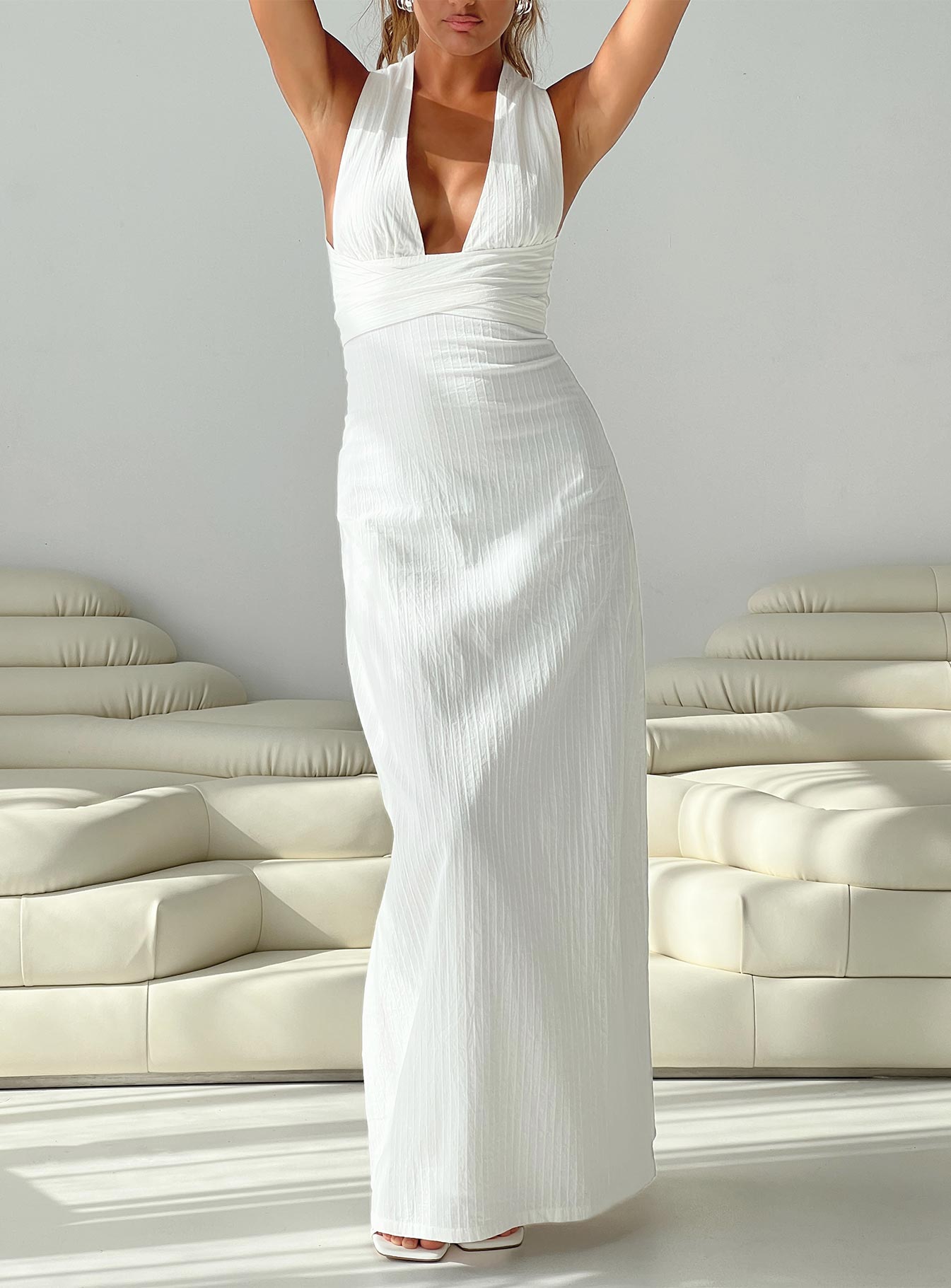 Alsace maxi dress white