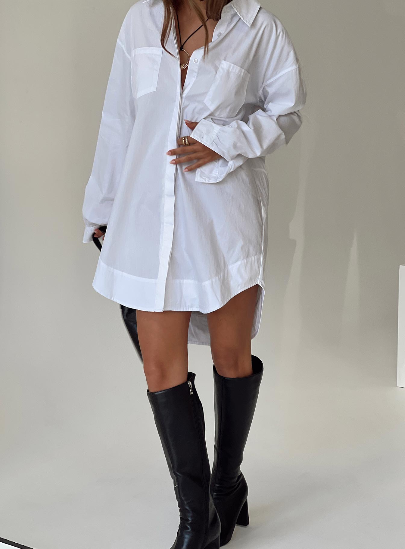 Koumi mini shirt dress white