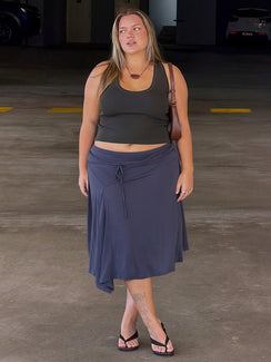 Solanah Knit Tank Top Charcoal
