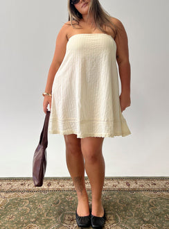 Gypsea Strapless Swing Mini Dress Butter Yellow Curve