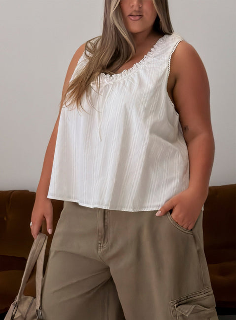 Antiquity Babydoll Top White Curve