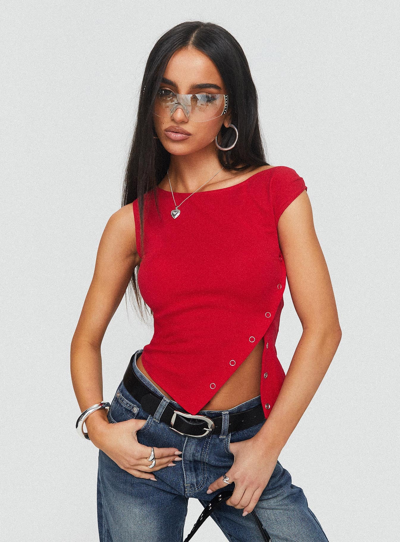 Karre off the shoulder top red