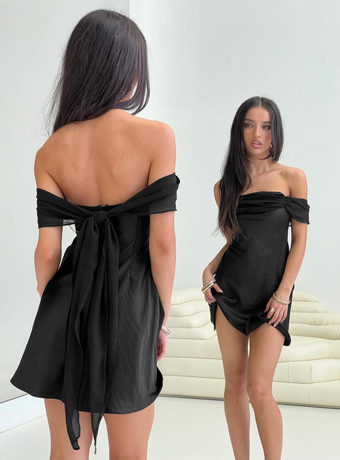 Adoration Mini Dress Black Petite | Princess Polly Adoration Mini Dress Black Petite | Princess Polly
