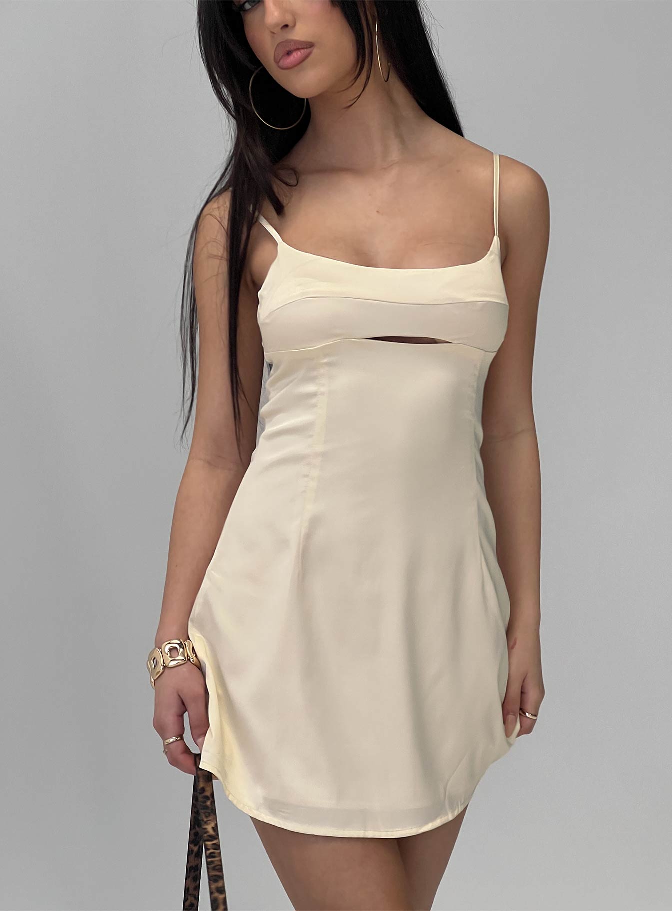 Powell Mini Dress | Champagne | Womens | Princess Polly Lower Impact Powell Mini Dress | Champagne | Womens | Princess Polly Lower Impact