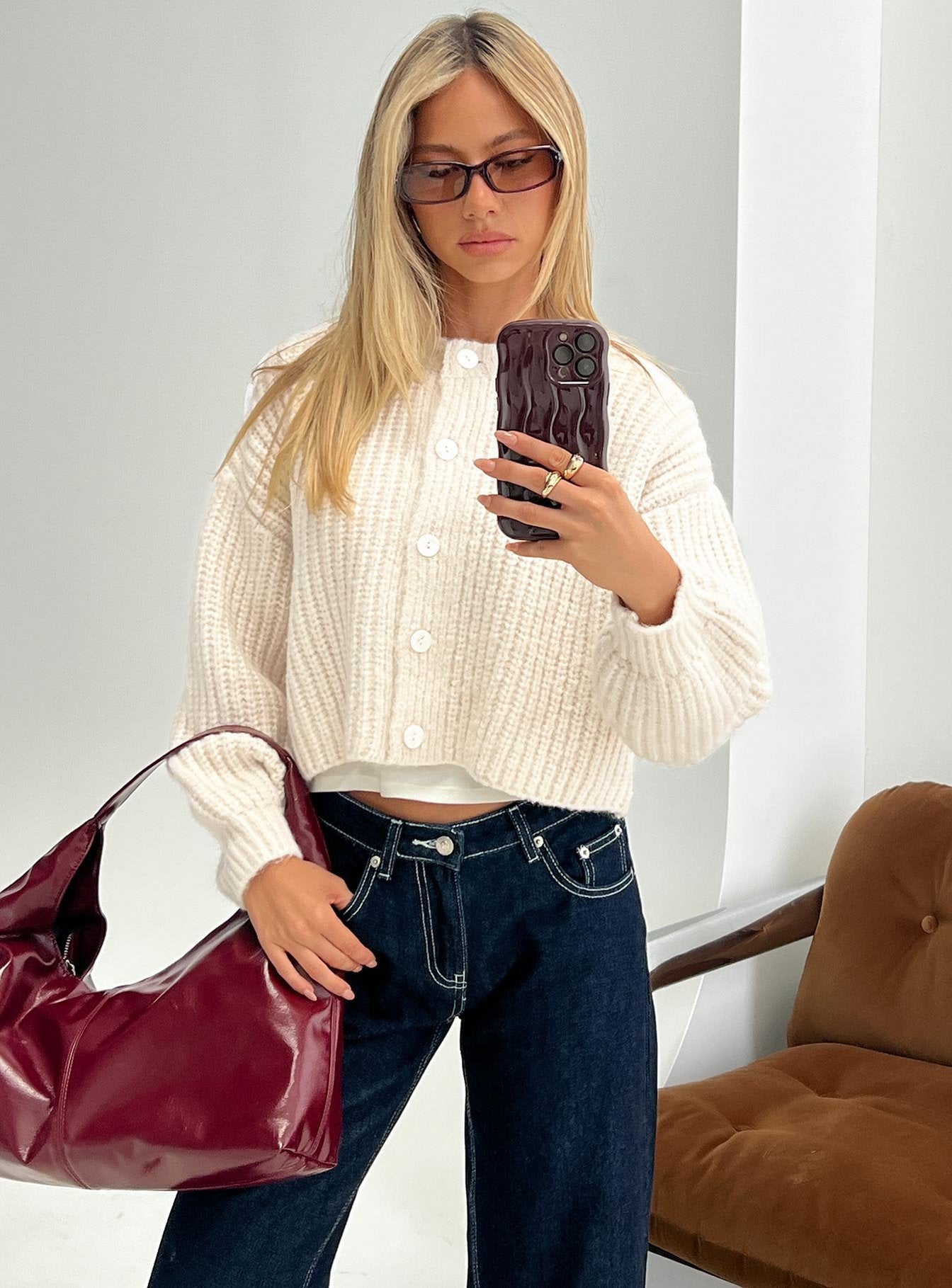 Hadly Knit Cardigan Cream