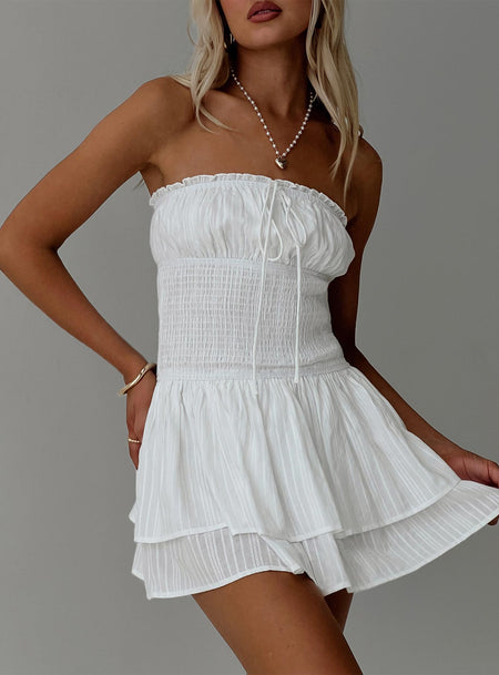 Denson Strapless Mini Dress White