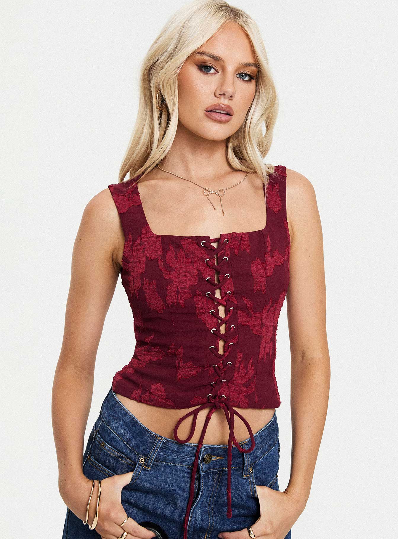 Vincenzo corset top red