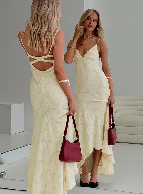 Cyrene Maxi Dress Lemon | Princess Polly Cyrene Maxi Dress Lemon | Princess Polly
