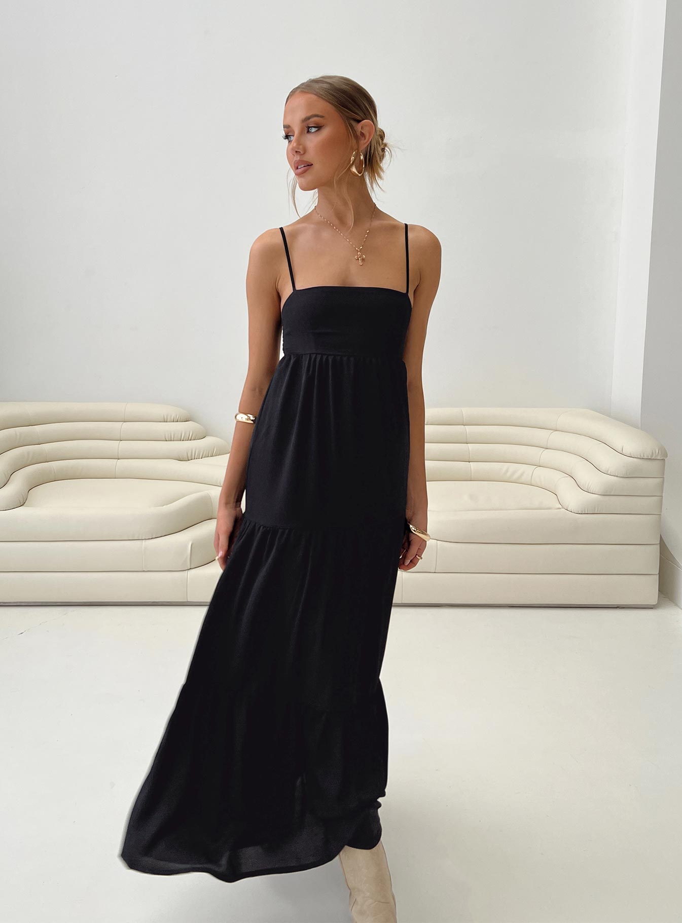 Dunster maxi dress black