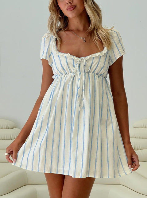 princess polly blue striped dress Moonlit Mini Dress Blue Stripe