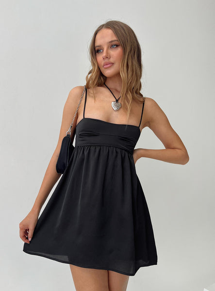 Ortega Mini Dress Black Lower Impact | Princess Polly