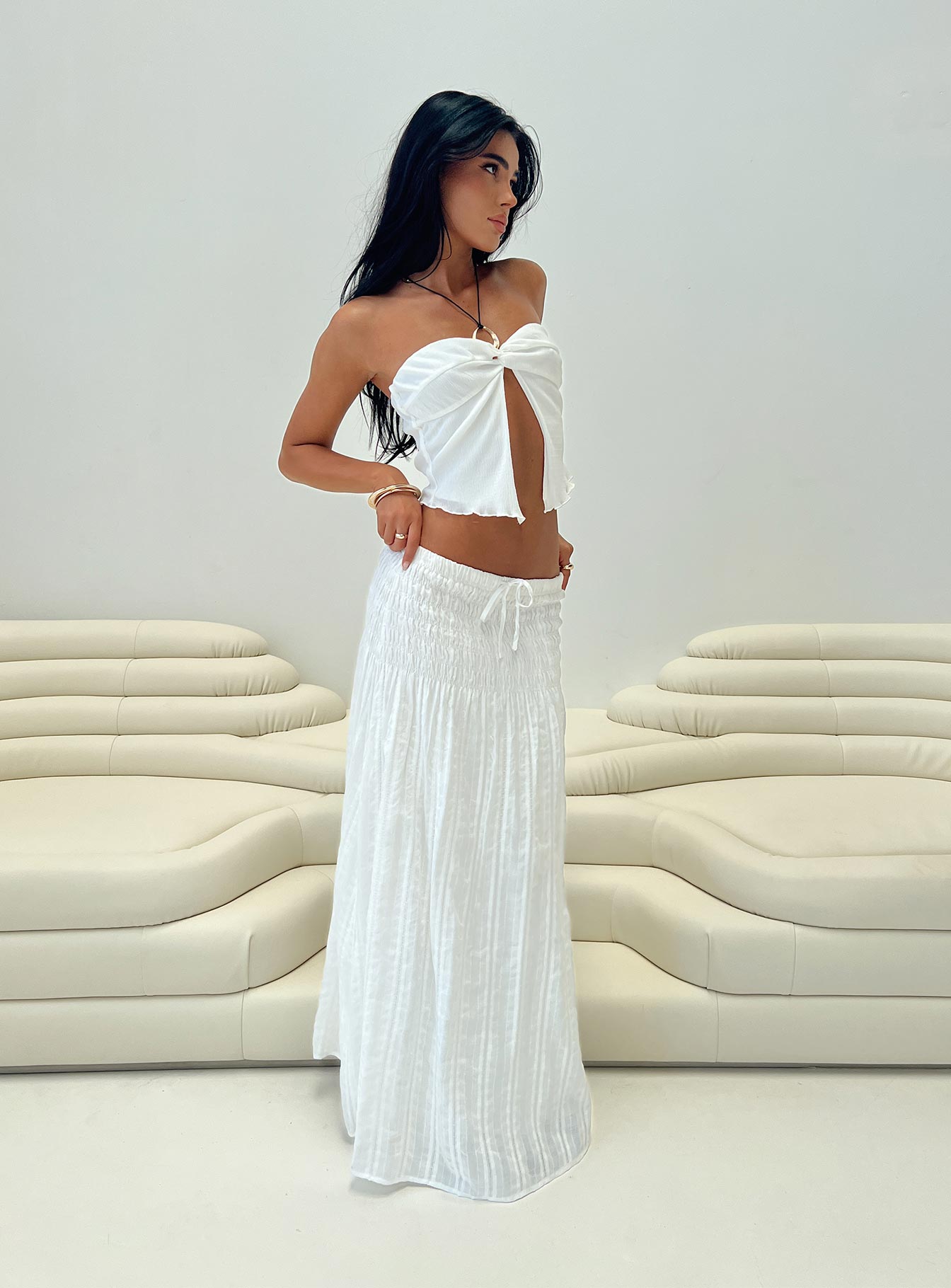 Carana maxi skirt white