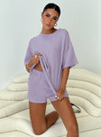 Knit matching set Oversized top, drop shoulder, crew neckline High-waisted shorts, relaxed fit, thick elasticated waistband Good stretch, unlined 