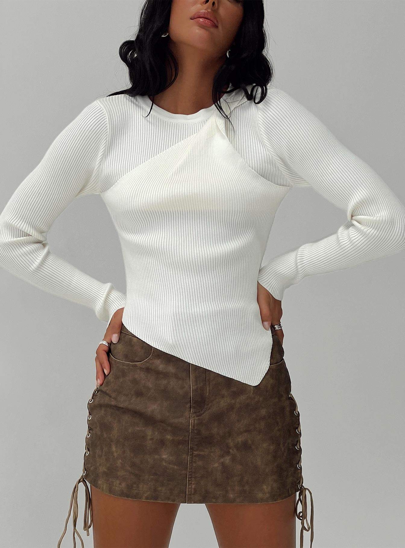 Standen long sleeve top white