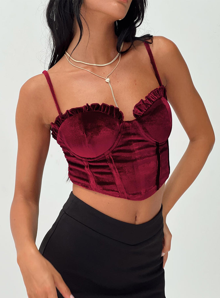 Velvet corset top