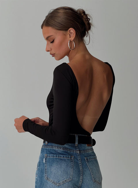 Look This Good Backless Bodysuit Black | Princess Polly Look This Good Backless Bodysuit Black | Princess Polly