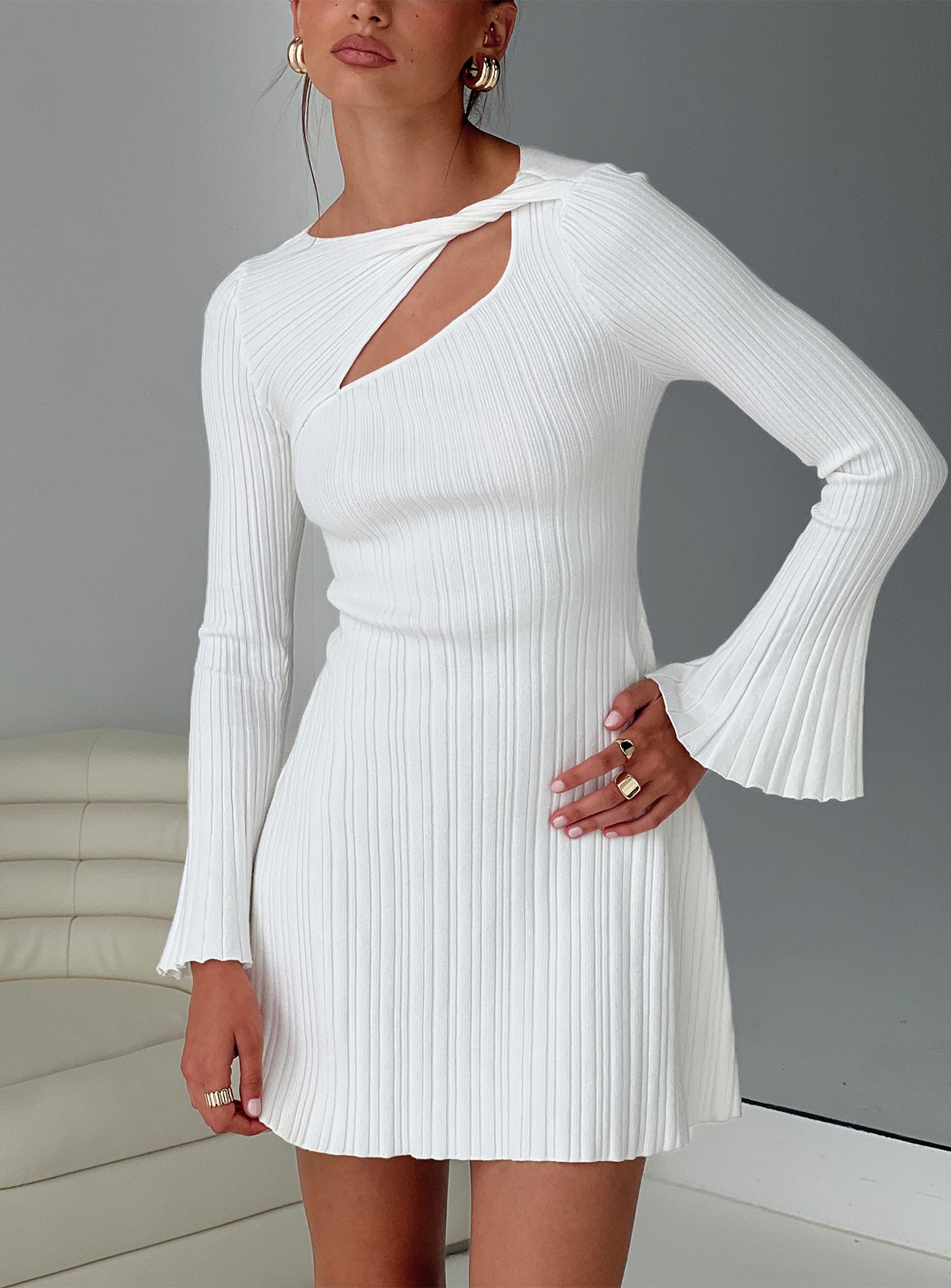 Terraces Long Sleeve Mini Dress S | M | White | Womens | Princess Polly Terraces Long Sleeve Mini Dress S | M | White | Womens | Princess Polly
